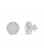 3 Row Diamond Pave Set Earrings In 18ct White Gold. Tdw 1.85ct